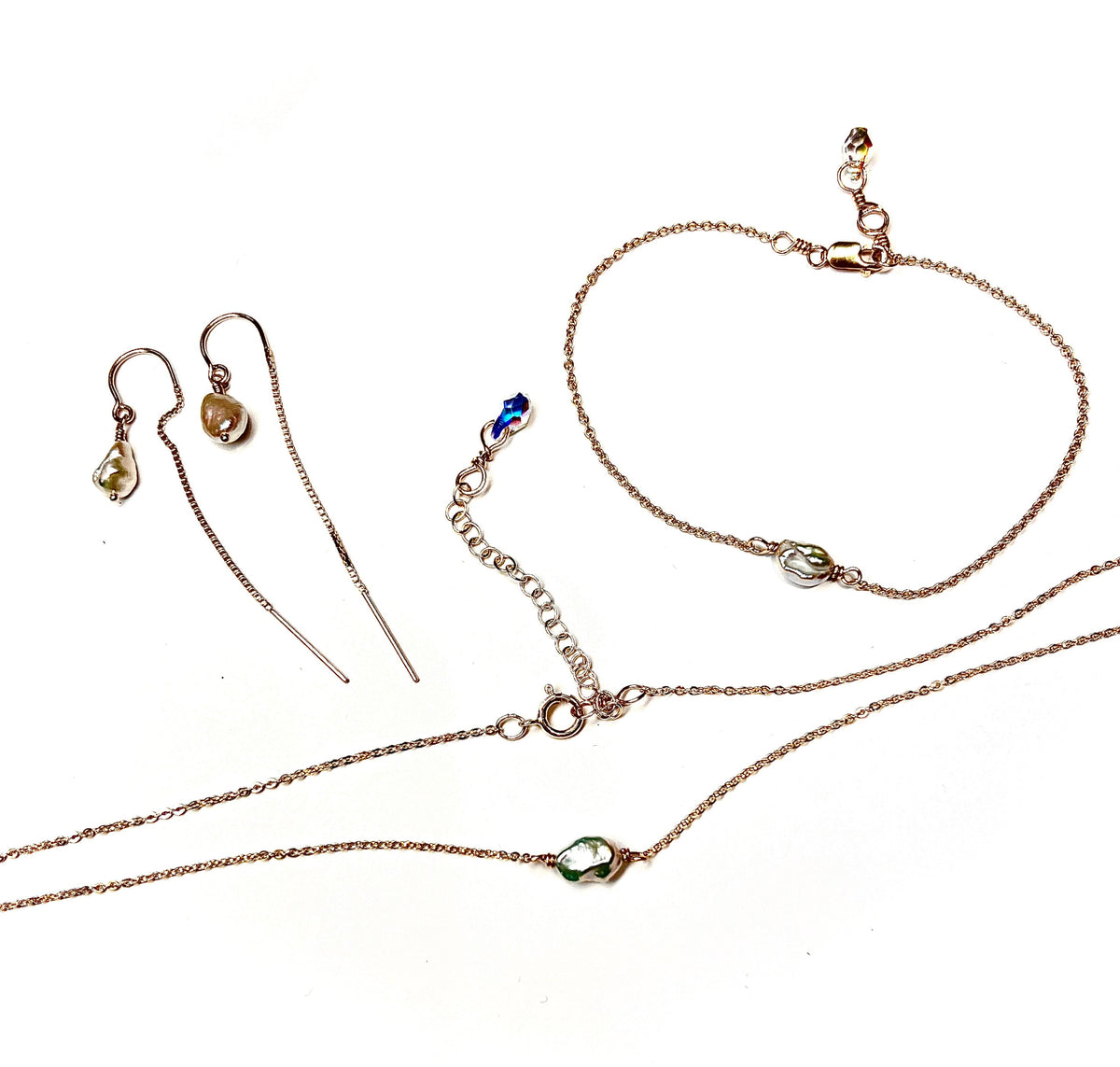 Keshi Pearl Choker Necklace with Swarovski Clasp