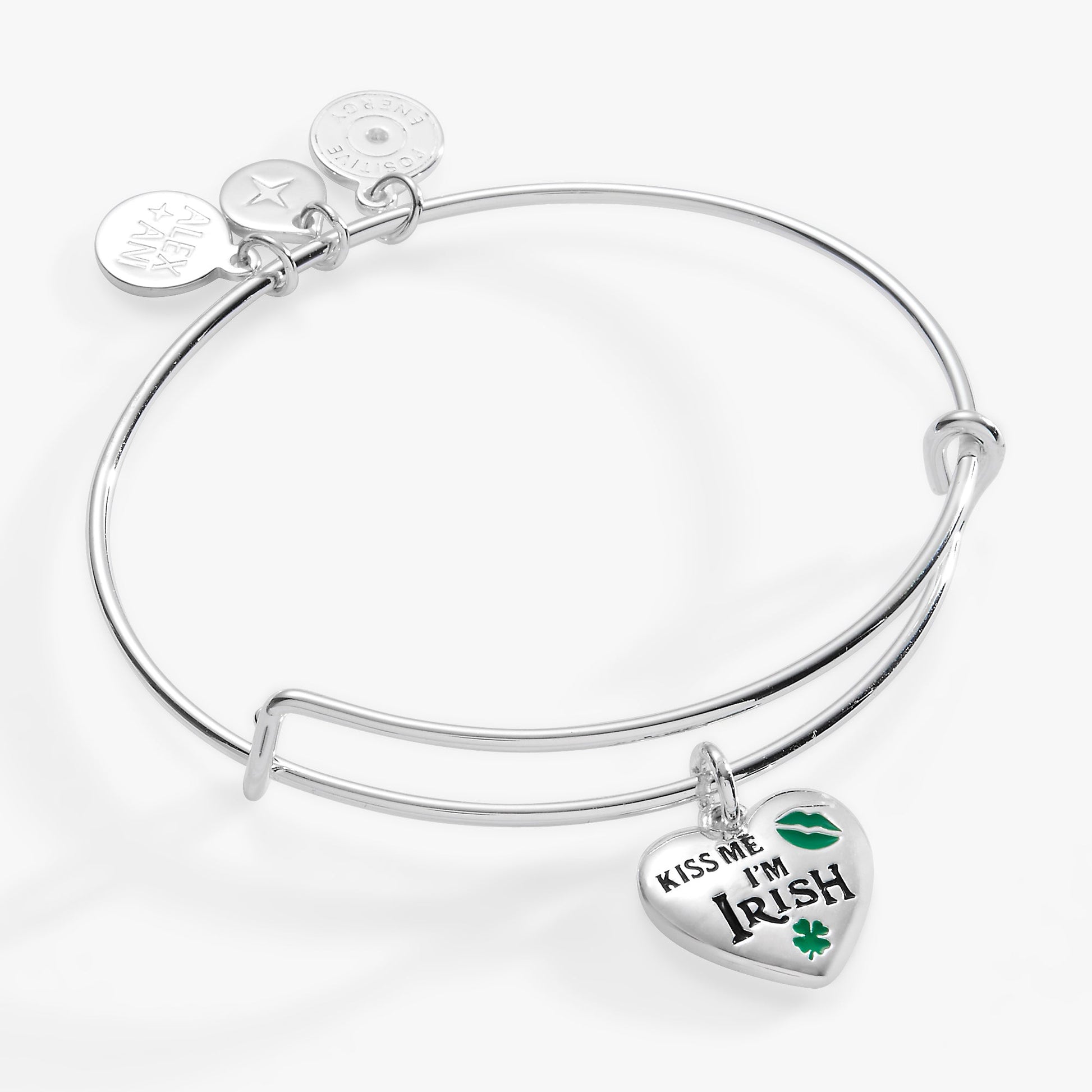 “Kiss Me I’m Irish” Charm Bangle ALEX AND ANI