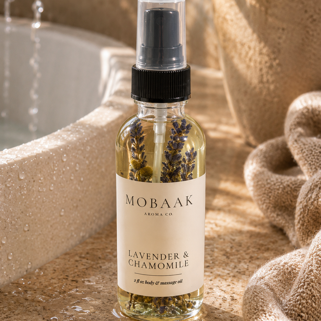 Lavender + Chamomile Travel Body Oil Mobaak Aromatherapy Shoppe