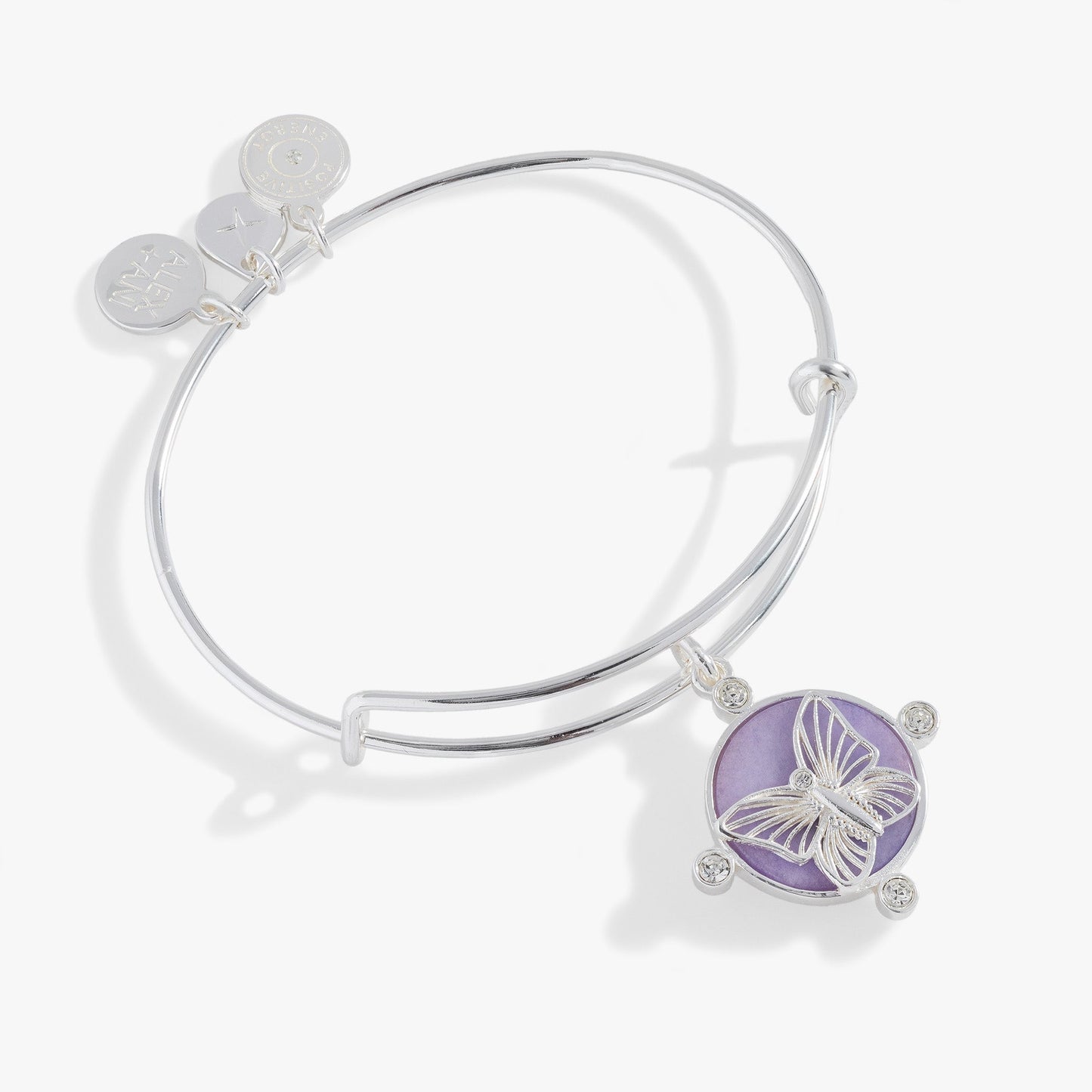 Lavender Butterfly Charm Bangle ALEX AND ANI