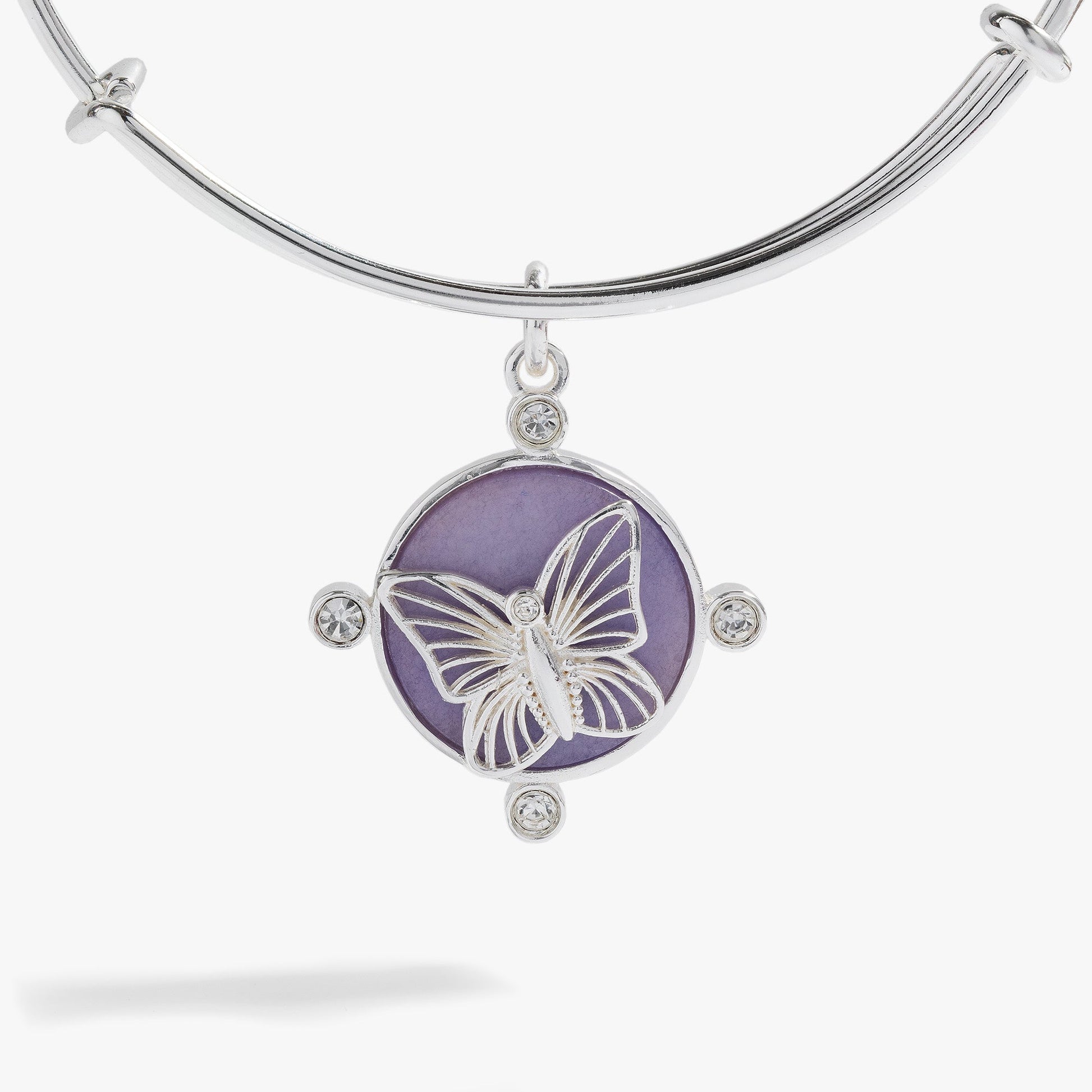 Lavender Butterfly Charm Bangle ALEX AND ANI