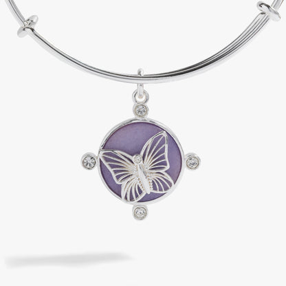 Lavender Butterfly Charm Bangle ALEX AND ANI