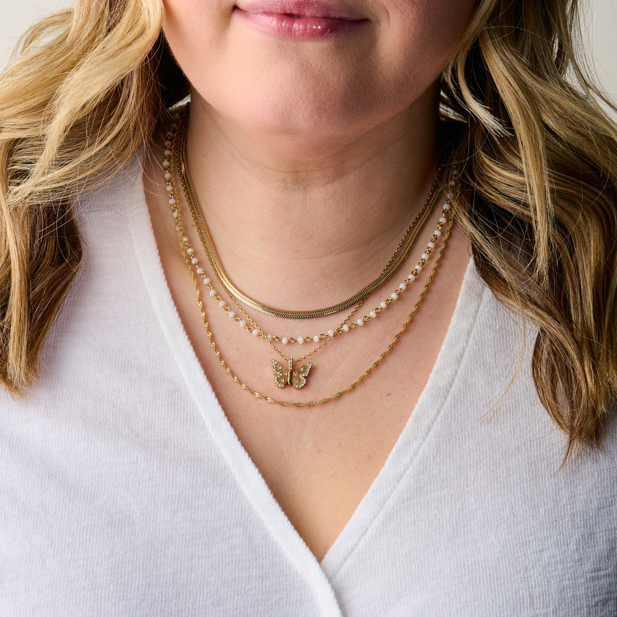 Butterfly + Crystal Necklace, Adjustable ALEX AND ANI