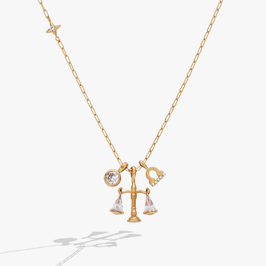 Libra Zodiac Charm Cluster Necklace ALEX AND ANI