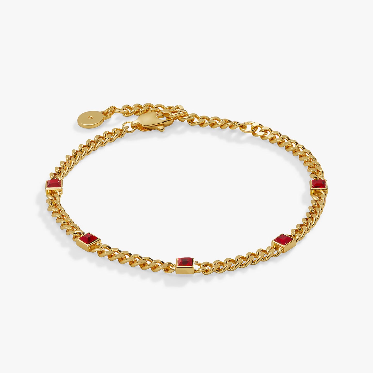 July Birthstone Ruby Curb Chain Bracelet ALEX AND ANI