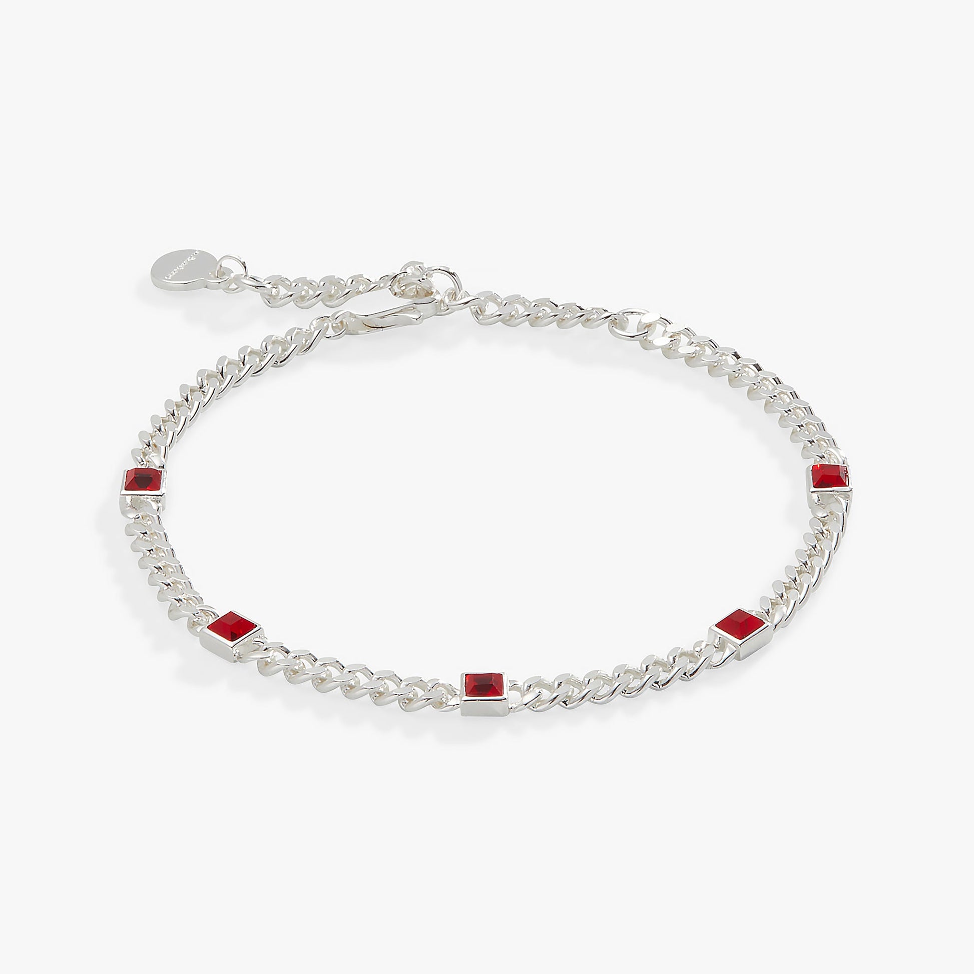 July Birthstone Ruby Curb Chain Bracelet ALEX AND ANI