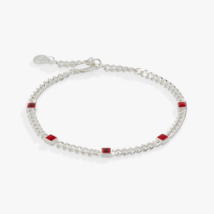July Birthstone Ruby Curb Chain Bracelet ALEX AND ANI