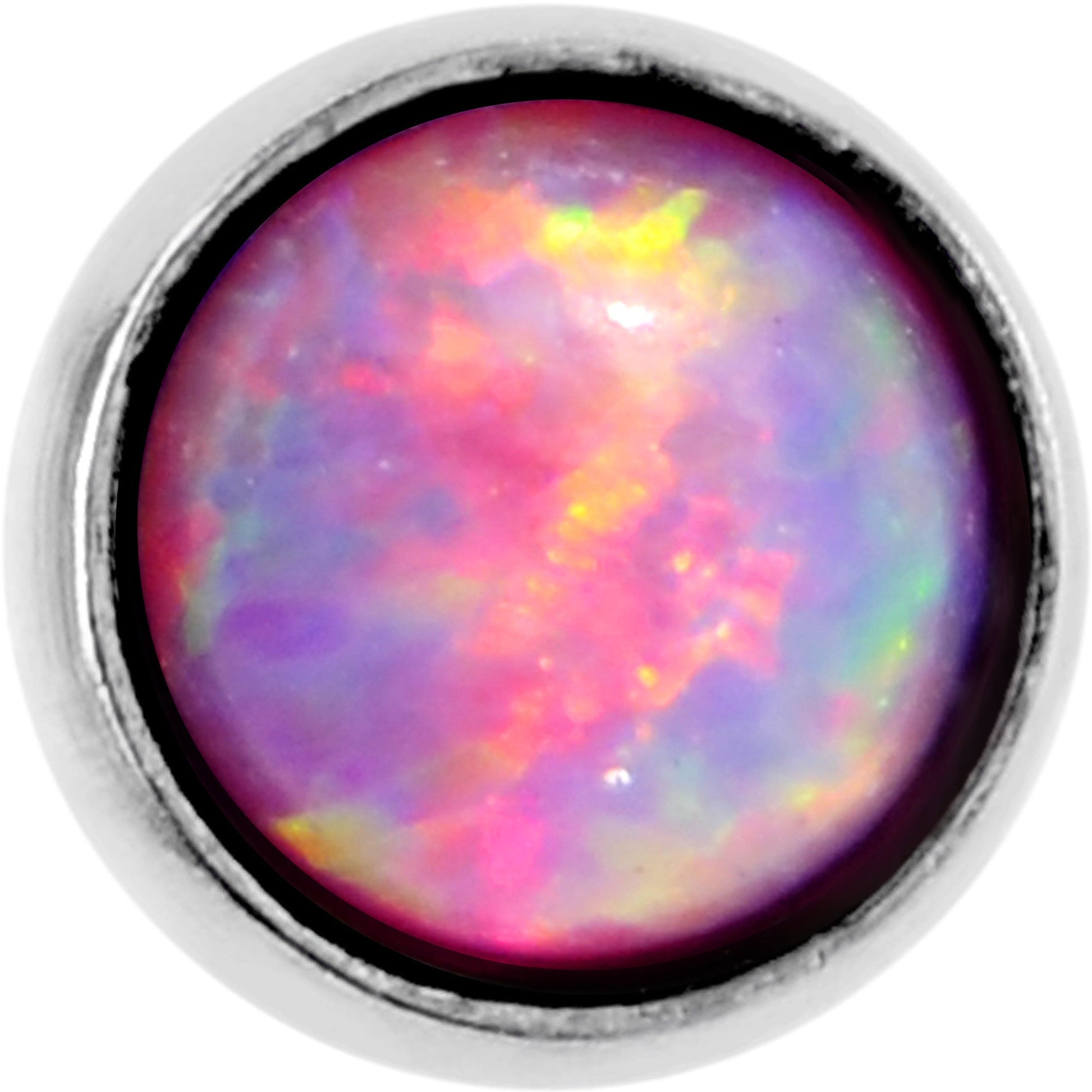 5/16 Pink Synthetic Opal Internally Threaded Daith Cartilage Tragus BodyCandy