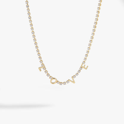 "Love" Crystal Tennis Necklace ALEX AND ANI