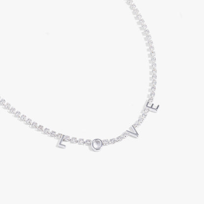"Love" Crystal Tennis Necklace ALEX AND ANI