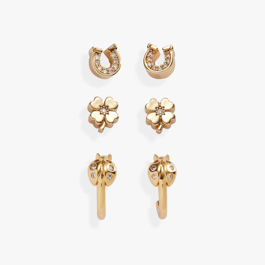 Love and Luck Stud & Hoop Earrings Set of 3 ALEX AND ANI