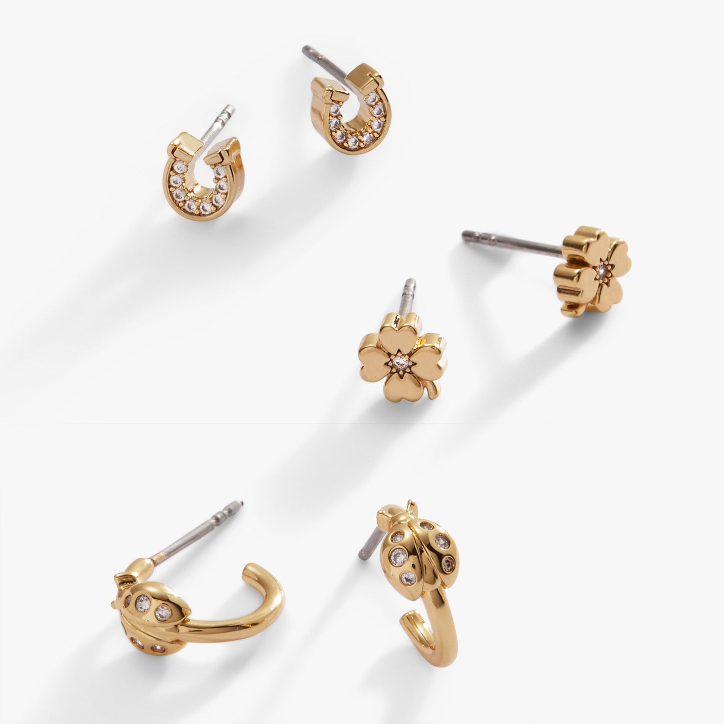 Love and Luck Stud & Hoop Earrings Set of 3 ALEX AND ANI