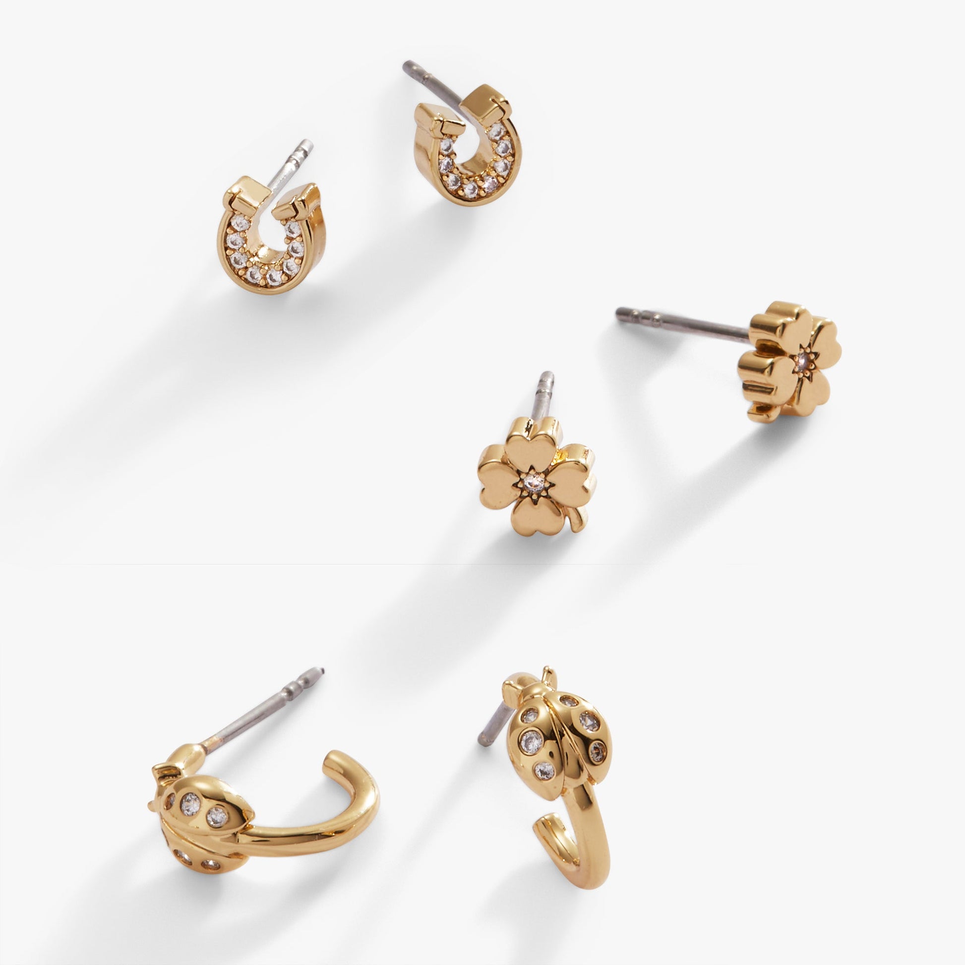 Love and Luck Stud & Hoop Earrings Set of 3 ALEX AND ANI