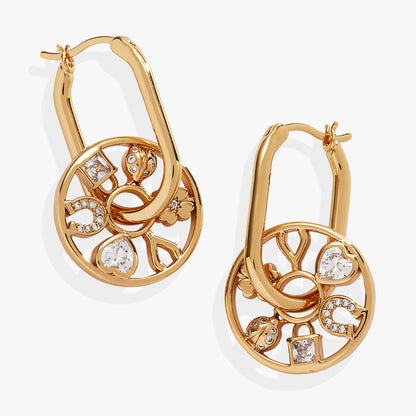 Love and Luck Wheel Hoop Earrings ALEX AND ANI