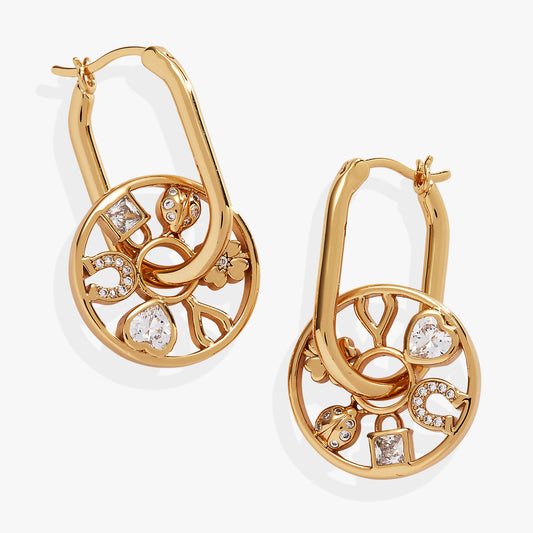 Love and Luck Wheel Hoop Earrings ALEX AND ANI