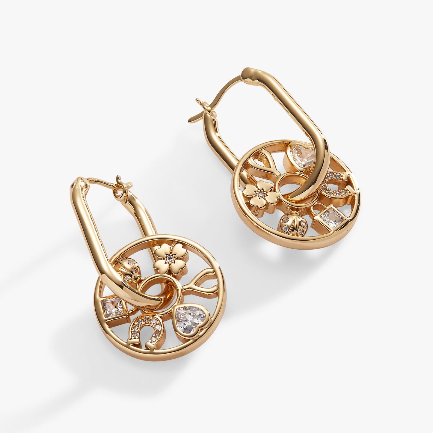 Love and Luck Wheel Hoop Earrings ALEX AND ANI