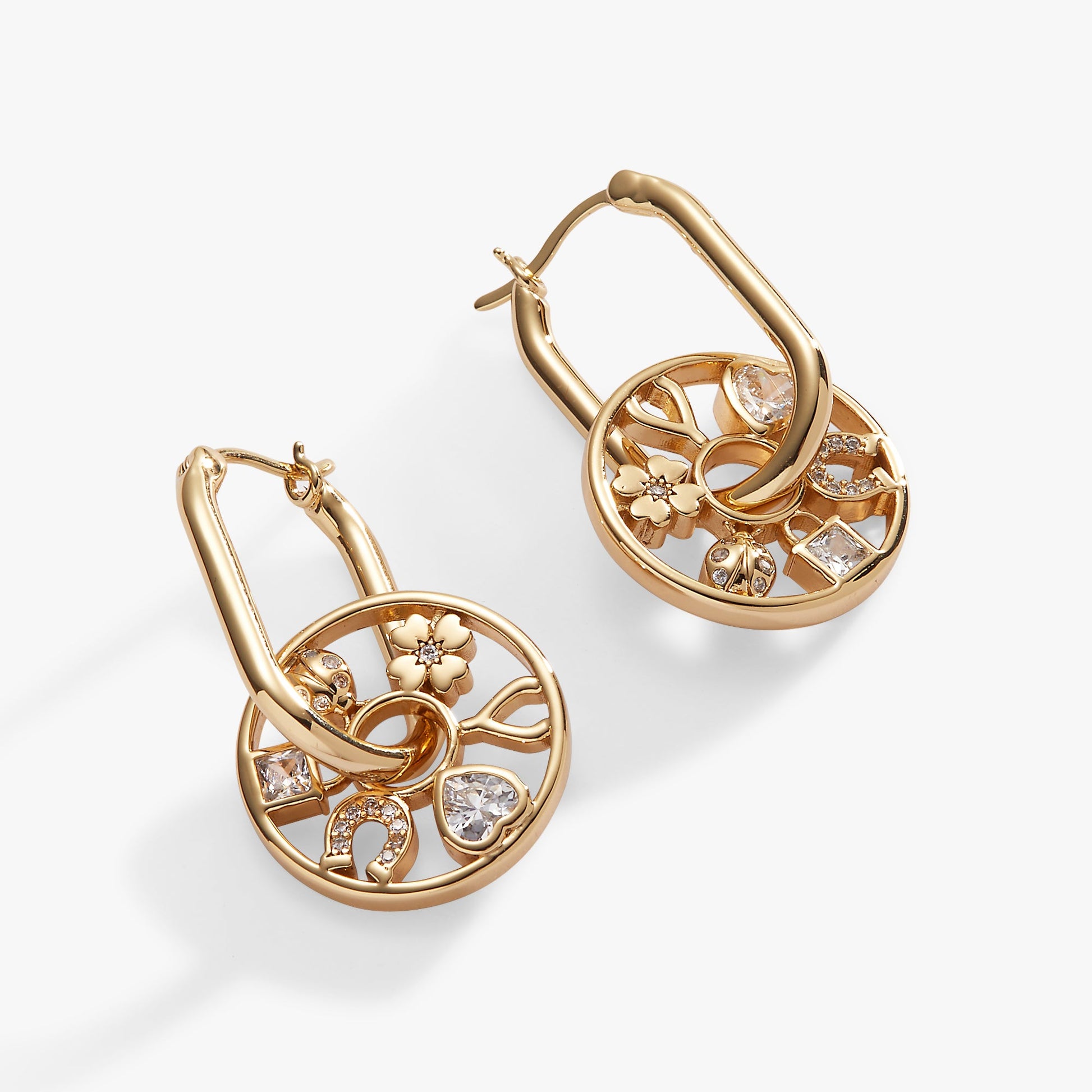 Love and Luck Wheel Hoop Earrings ALEX AND ANI
