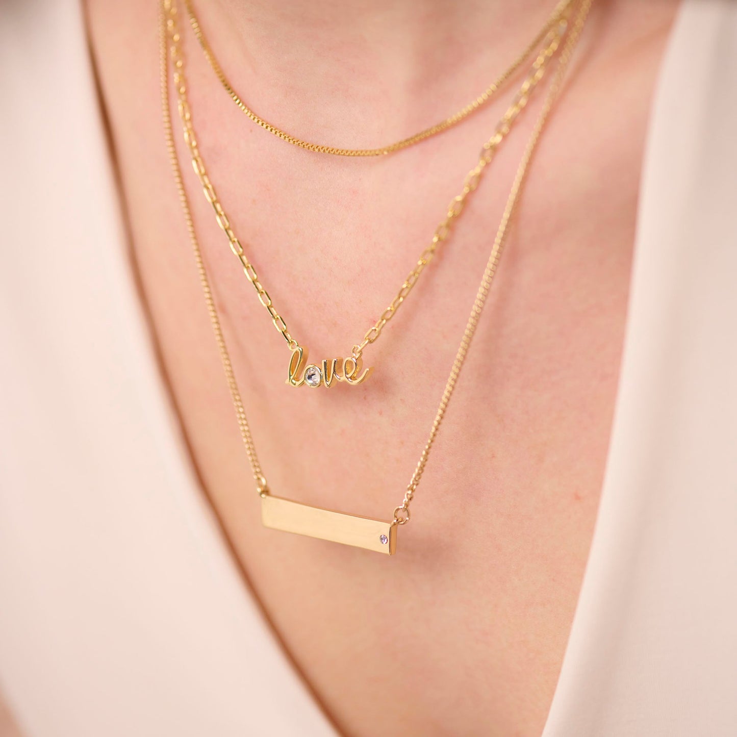 Bar Necklace with Crystal Accent ALEX AND ANI