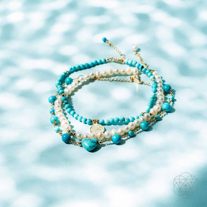 Luminous Glow - The Turquoise and Pearl Anklets of Love Conscious Items