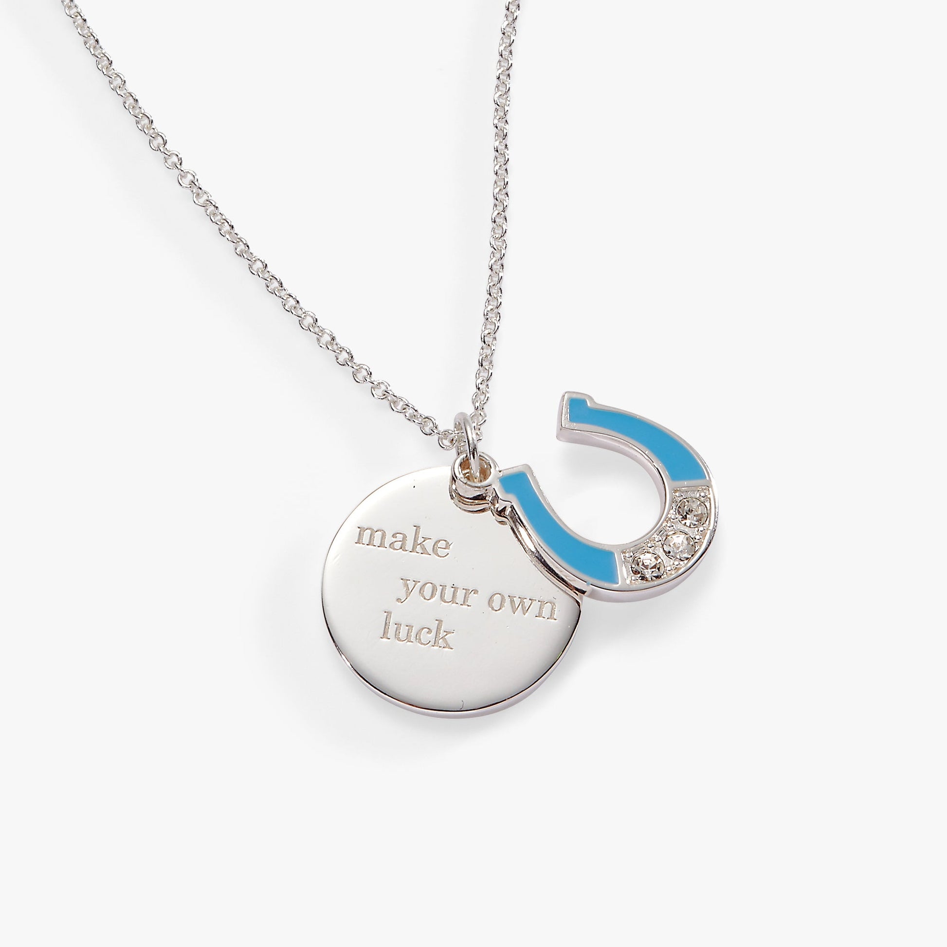 “Make Your Own Luck” Duo Charm Pendant Necklace ALEX AND ANI