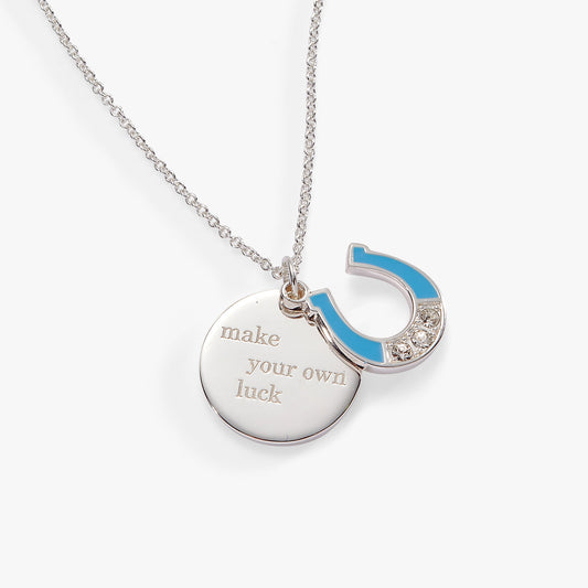 “Make Your Own Luck” Duo Charm Pendant Necklace ALEX AND ANI
