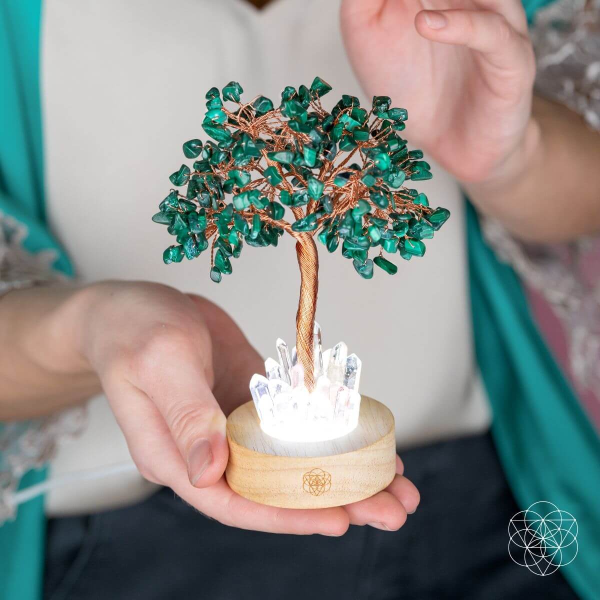 Malachite Anxiety Tree Lamp Conscious Items