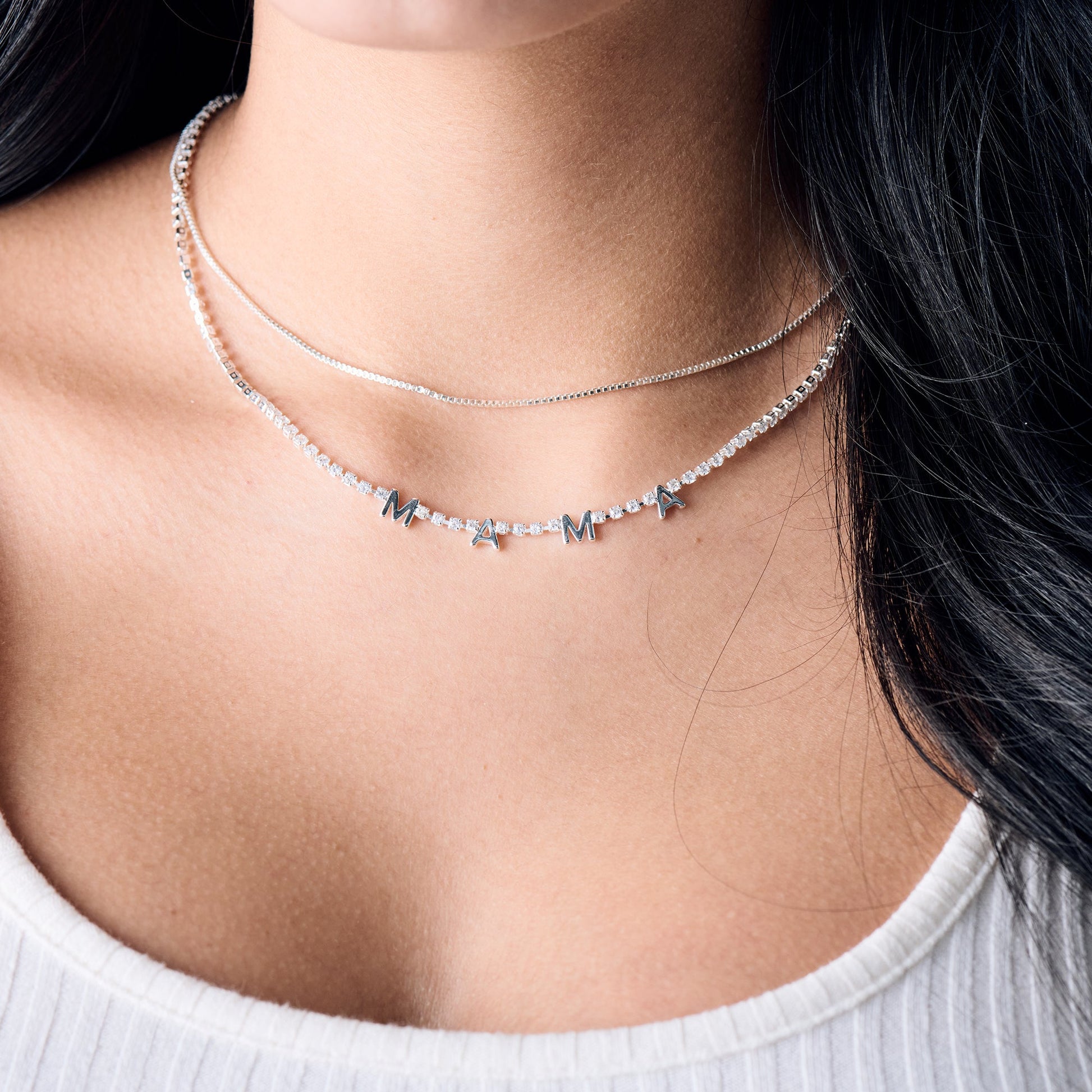 Mama Crystal Tennis Necklace ALEX AND ANI