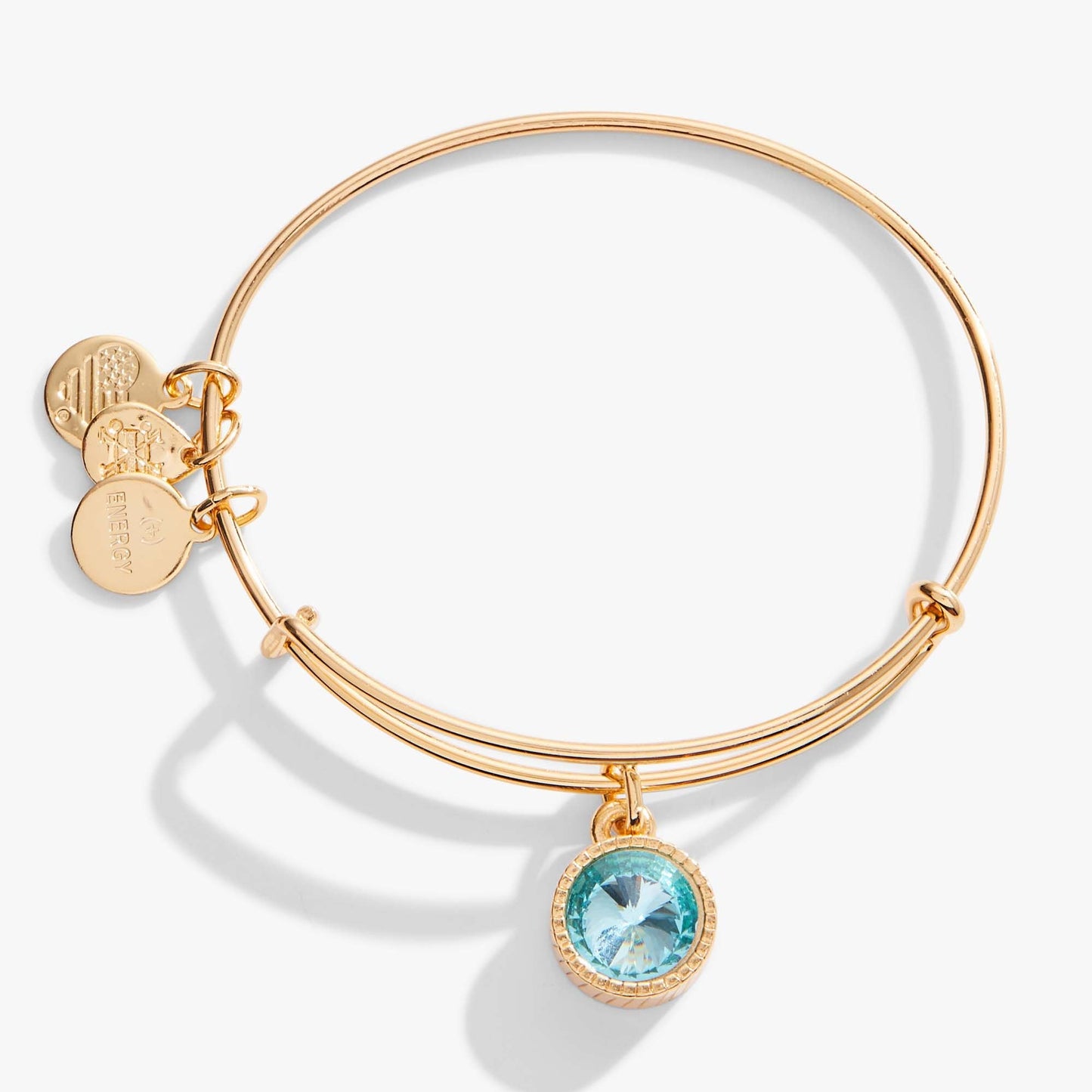 March Birthstone Charm Bangle, Aquamarine ALEX AND ANI