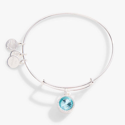 March Birthstone Charm Bangle, Aquamarine ALEX AND ANI