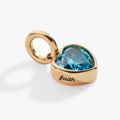 March 'Faith' Heart Birthstone Charm ALEX AND ANI