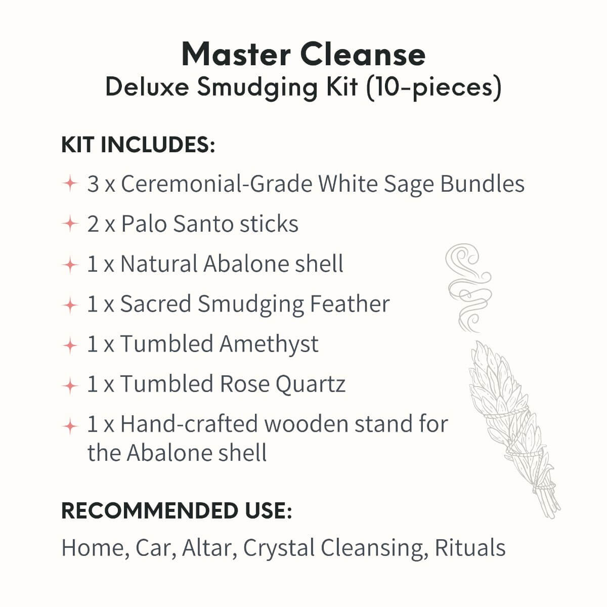Master Cleanse - Deluxe Smudging Kit (10-Pieces) Conscious Items