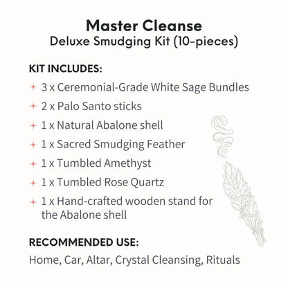Master Cleanse - Deluxe Smudging Kit (10-Pieces) Conscious Items