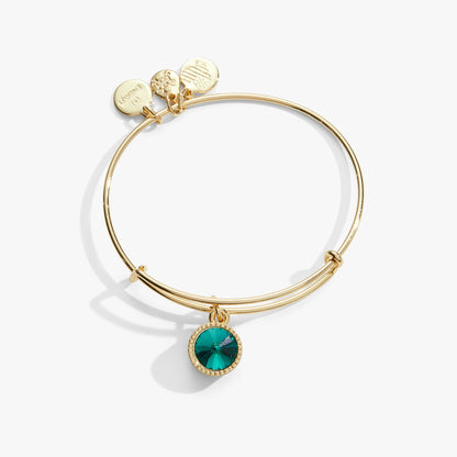 May Birthstone Charm Bangle, Emerald ALEX AND ANI