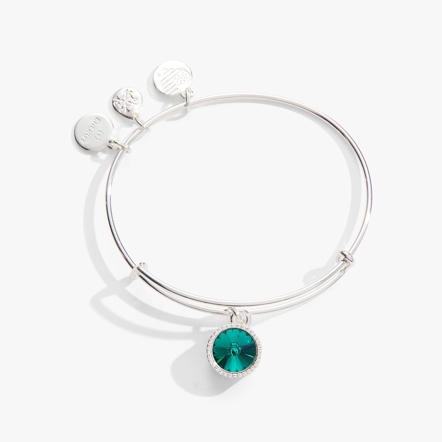May Birthstone Charm Bangle, Emerald ALEX AND ANI