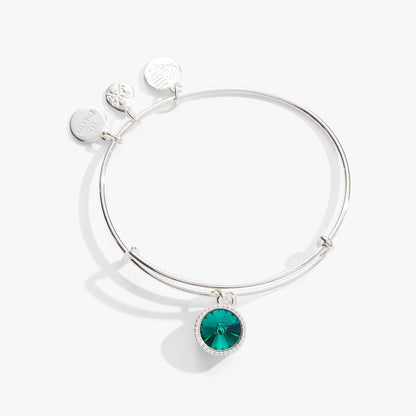 May Birthstone Charm Bangle, Emerald ALEX AND ANI