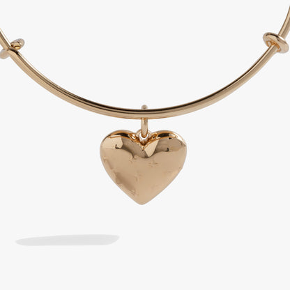Gold Metal Heart Charm Bangle ALEX AND ANI