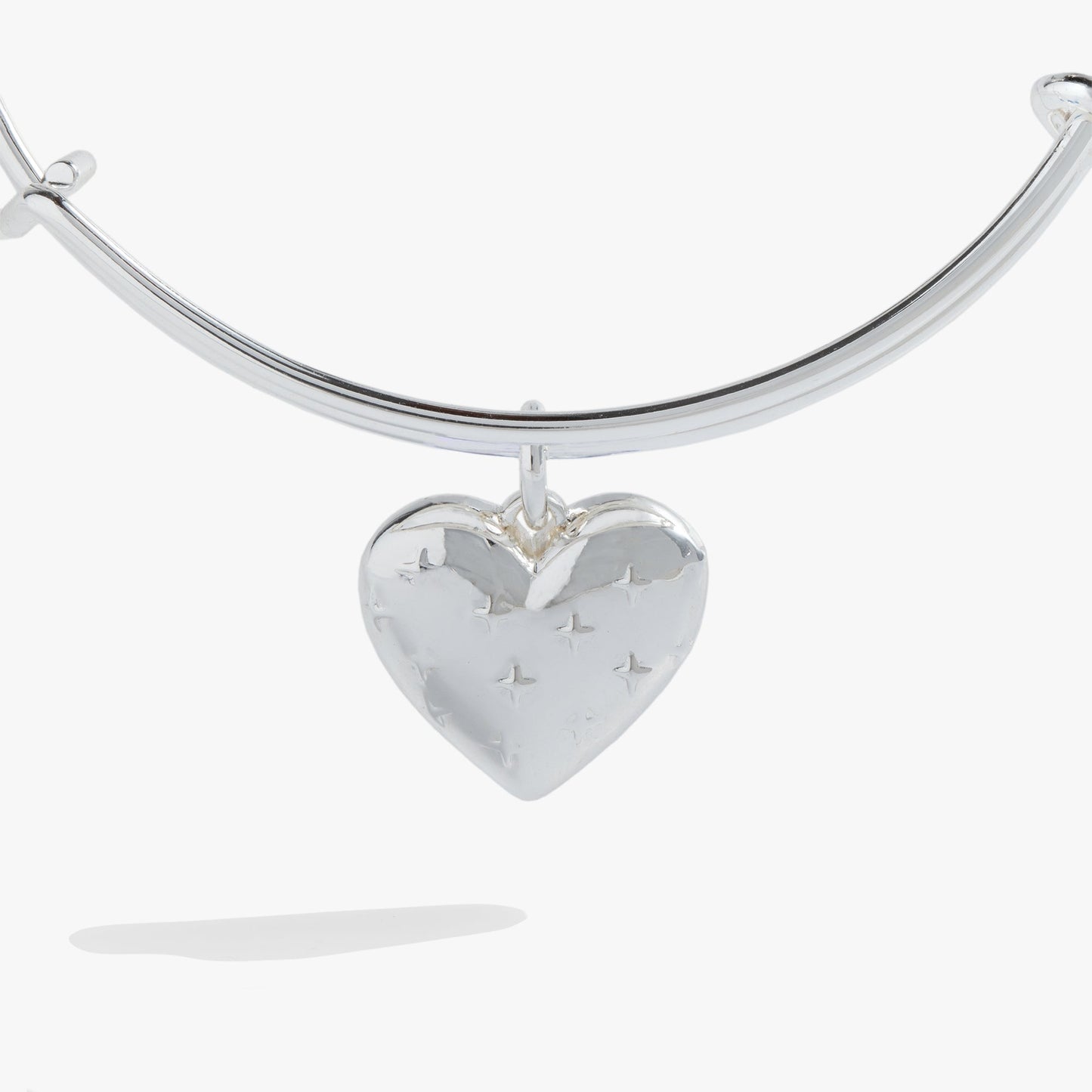 Silver Metal Heart Charm Bangle ALEX AND ANI