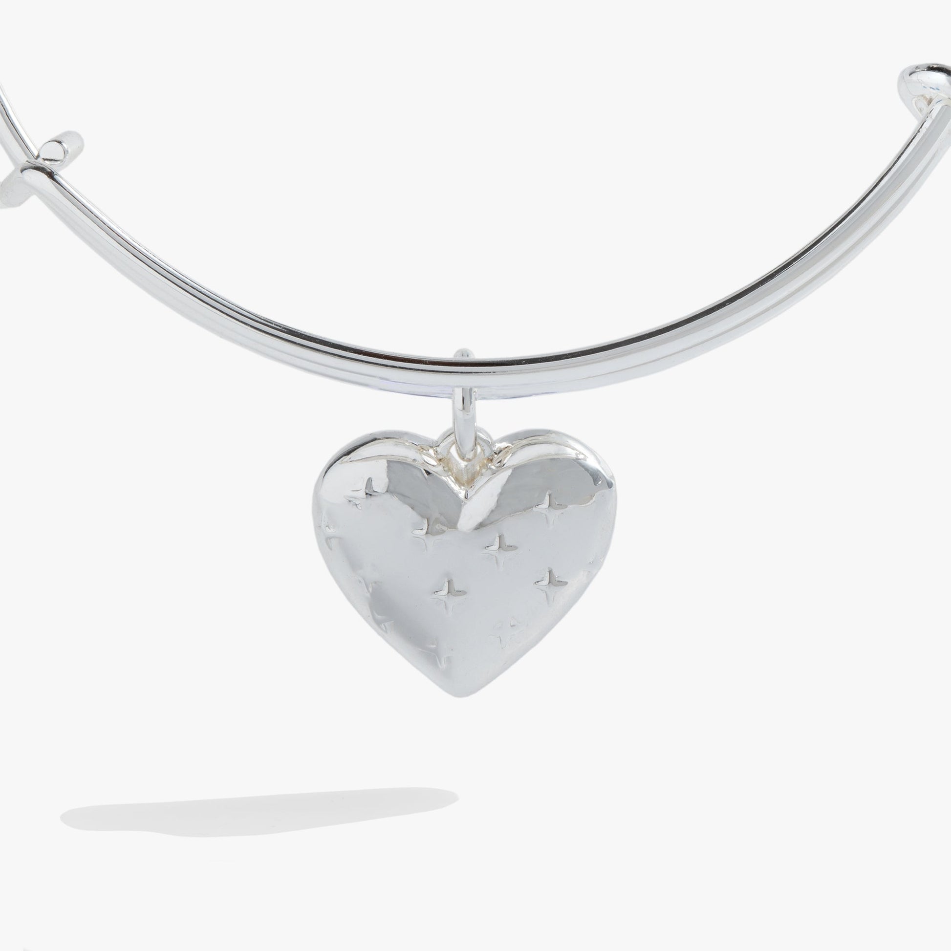 Silver Metal Heart Charm Bangle ALEX AND ANI