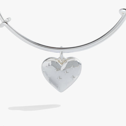Silver Metal Heart Charm Bangle ALEX AND ANI