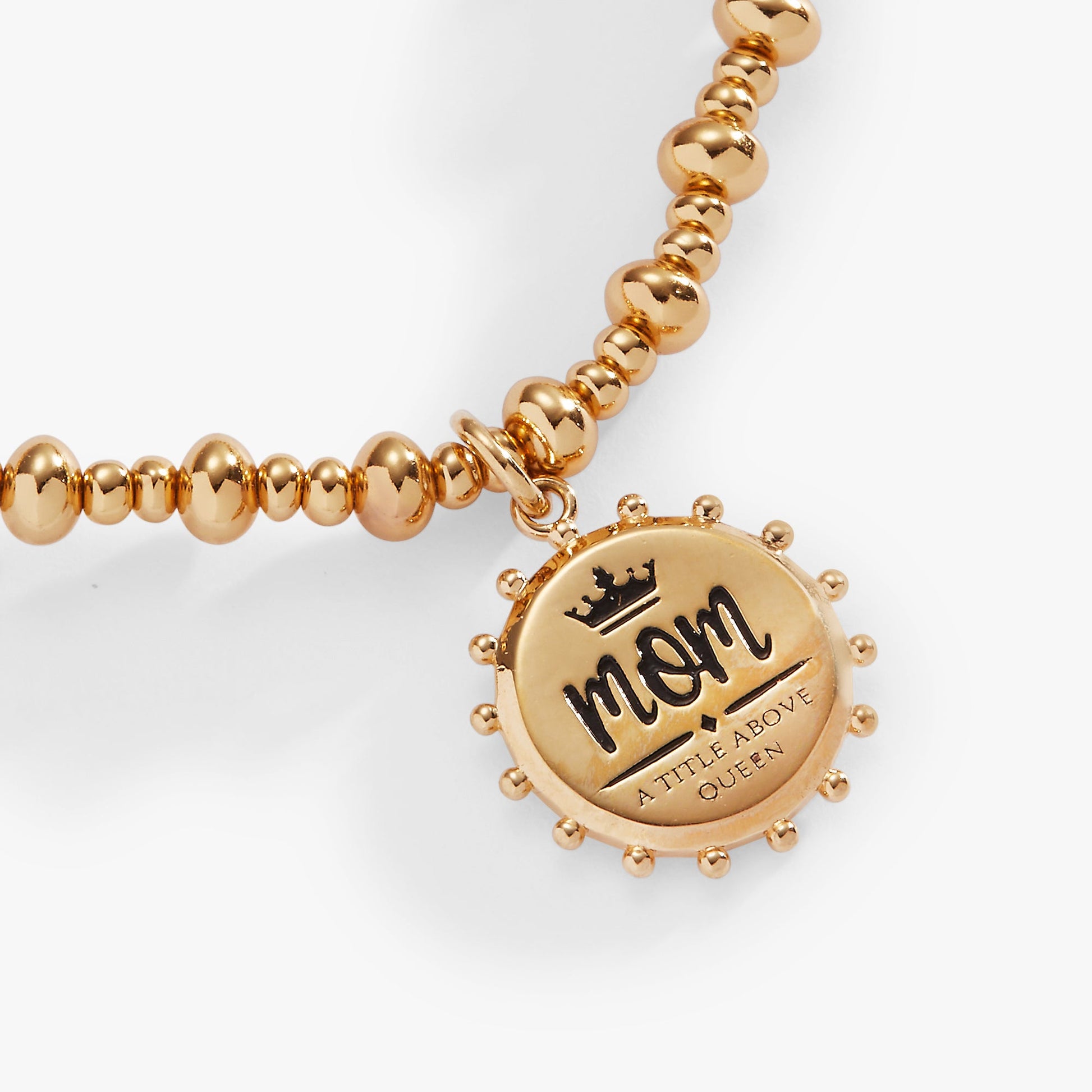 'Mom, A Title Above Queen' Beaded Stretch Charm Bracelet ALEX AND ANI