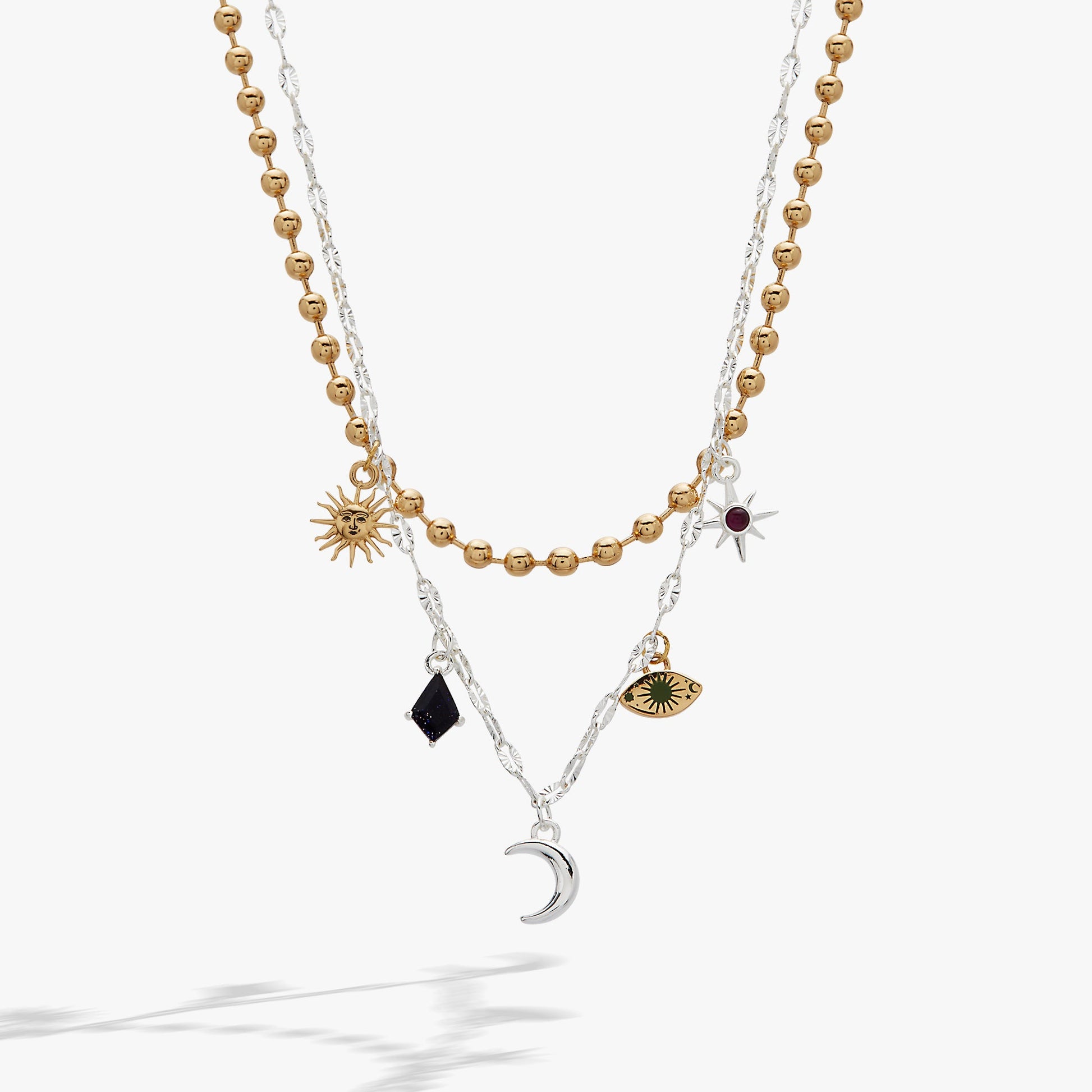 Moon Magic 2 Row Charm Necklace ALEX AND ANI