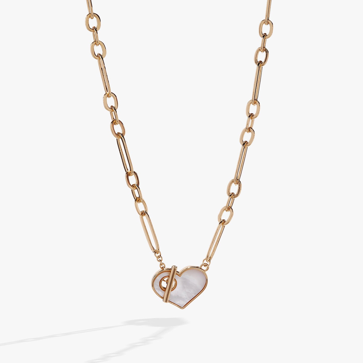 Heart Mother of Pearl Toggle Necklace ALEX AND ANI