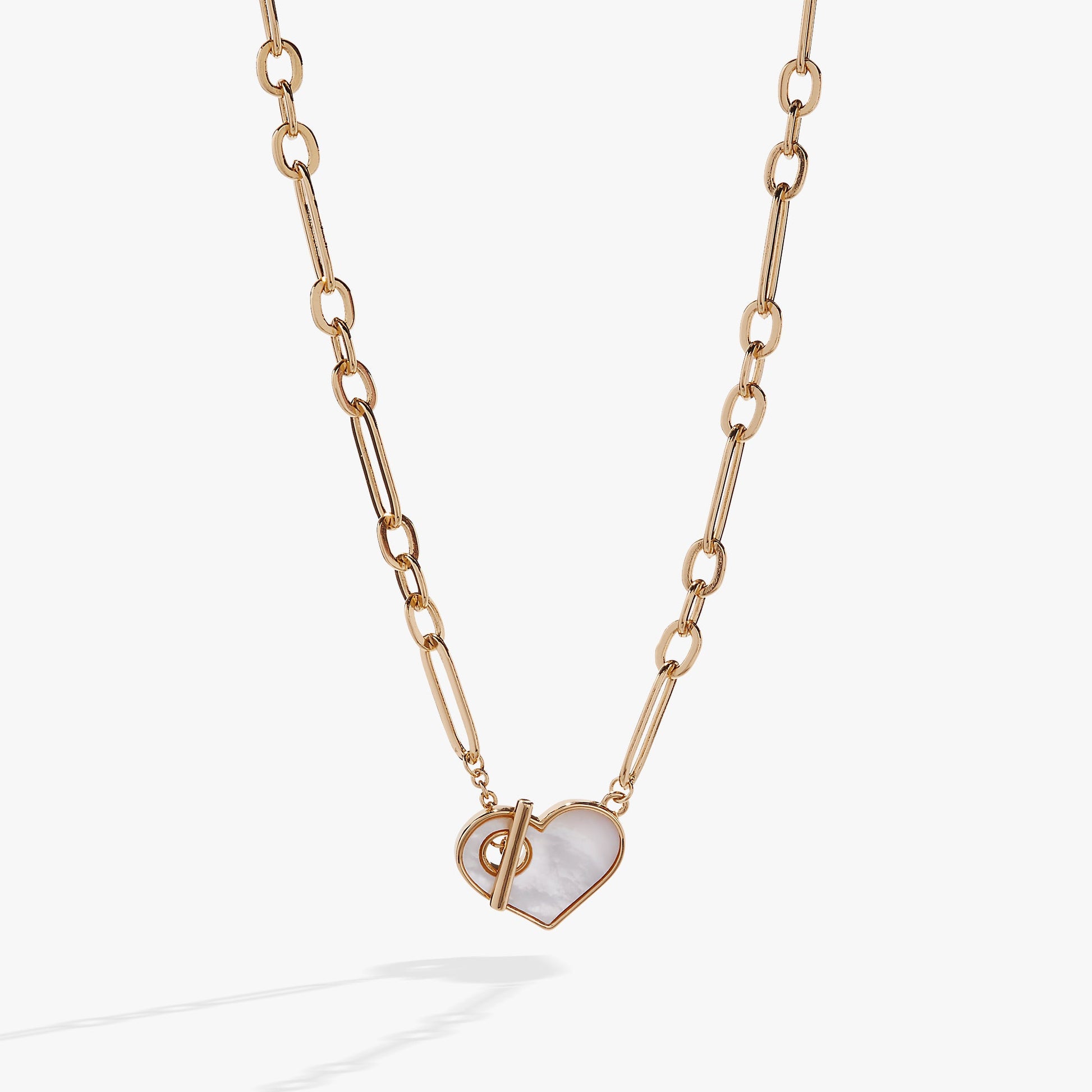 Heart Mother of Pearl Toggle Necklace ALEX AND ANI