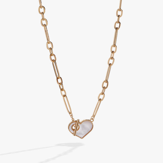 Heart Mother of Pearl Toggle Necklace ALEX AND ANI