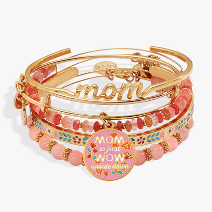 'Mom Is Just Wow Upside Down' Bangle Set of 5 ALEX AND ANI