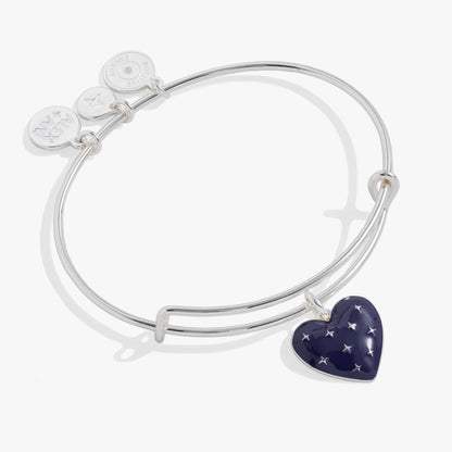 Navy Enamel Heart Charm Bangle ALEX AND ANI