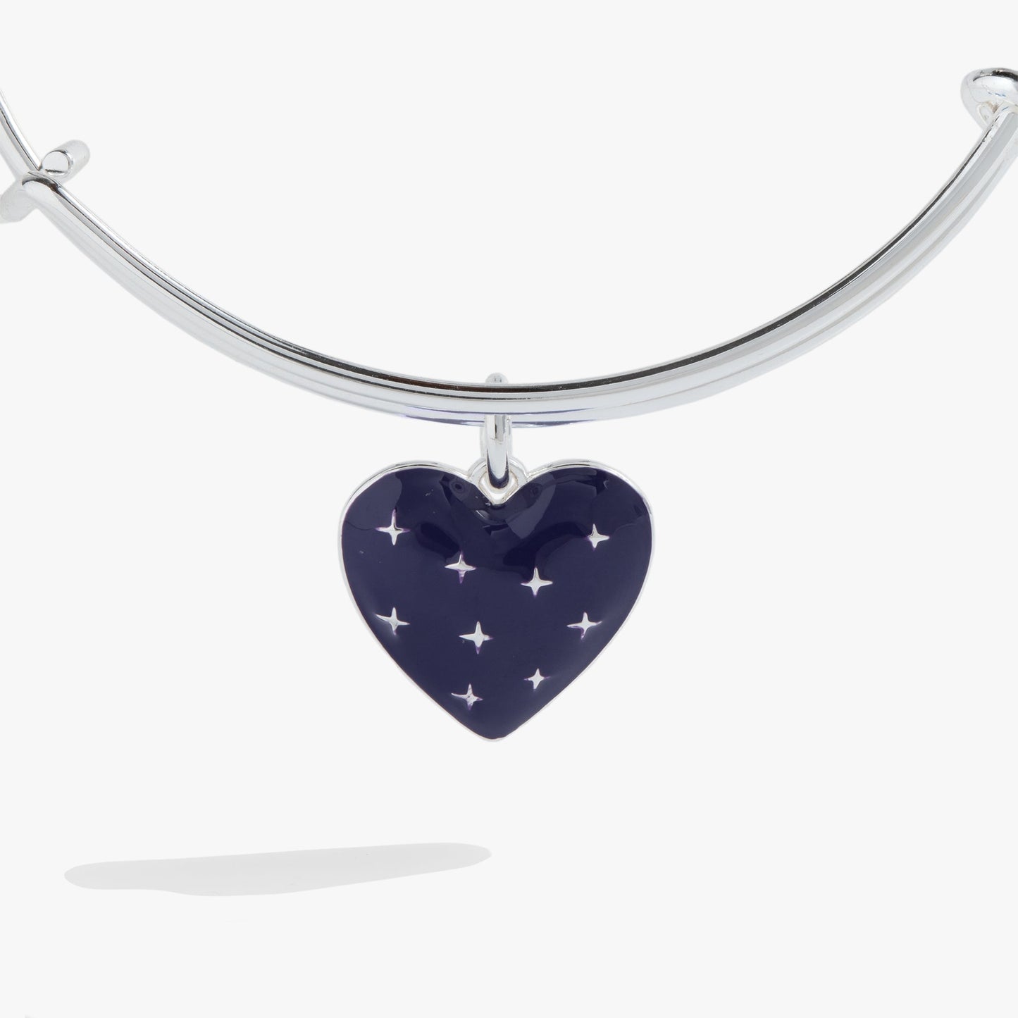 Navy Enamel Heart Charm Bangle ALEX AND ANI