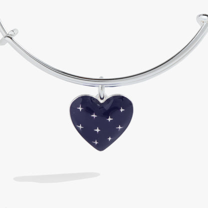 Navy Enamel Heart Charm Bangle ALEX AND ANI