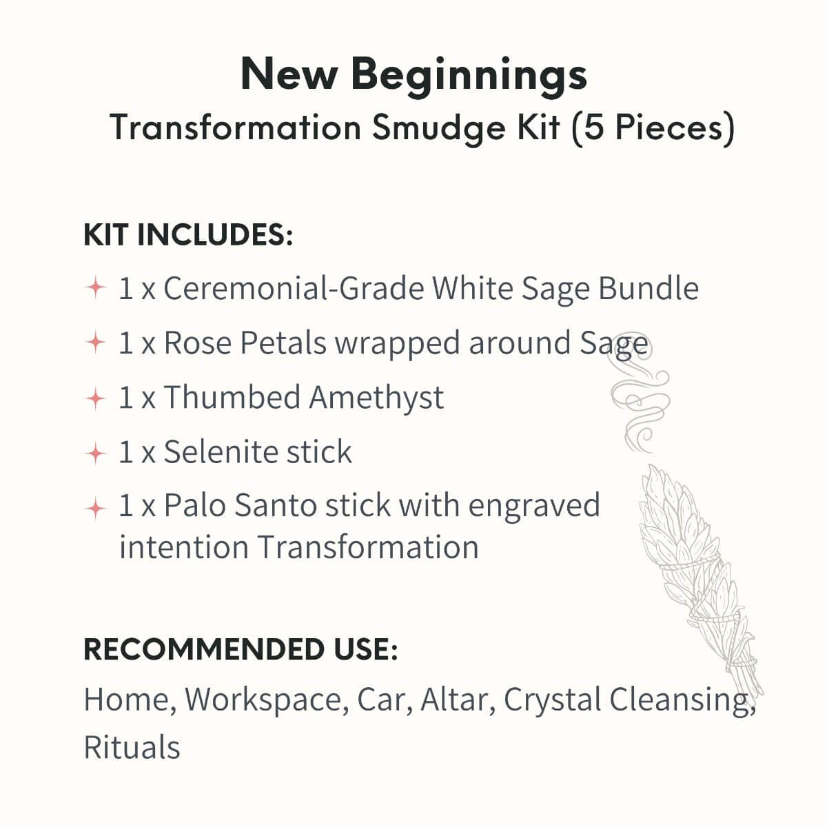 New Beginnings - Transformation Smudge Kit (5 Pieces) Conscious Items