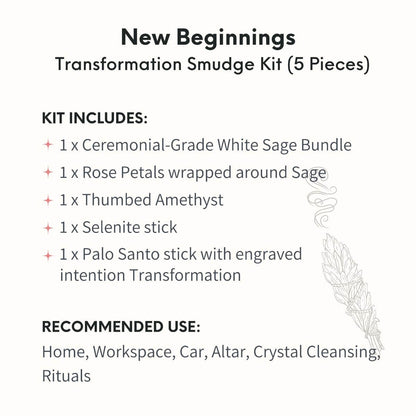 New Beginnings - Transformation Smudge Kit (5 Pieces) Conscious Items